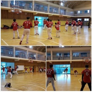 ET 야구단 2월 13일 광주교대 체육관에서 훈련 진행 이미지