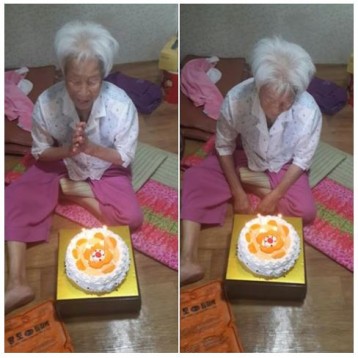 재가장애인 어르신께 케익 전달 이미지