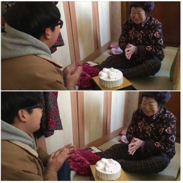 12월 생일케이크 전달 이미지